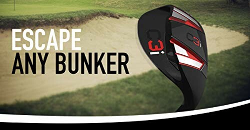 Golf club with text 'Escape Any Bunker'