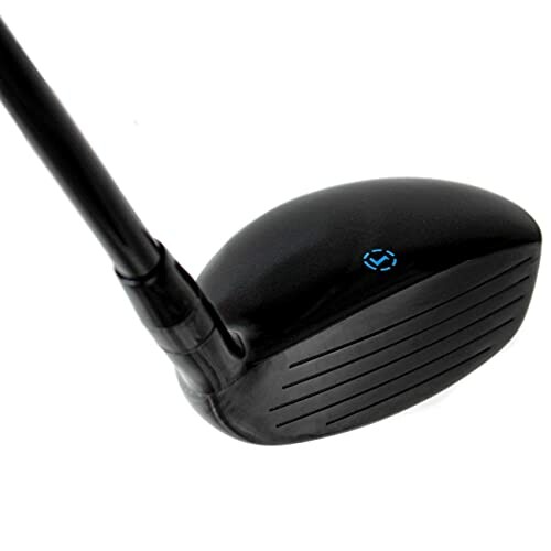 Black golf club driver head with grooves