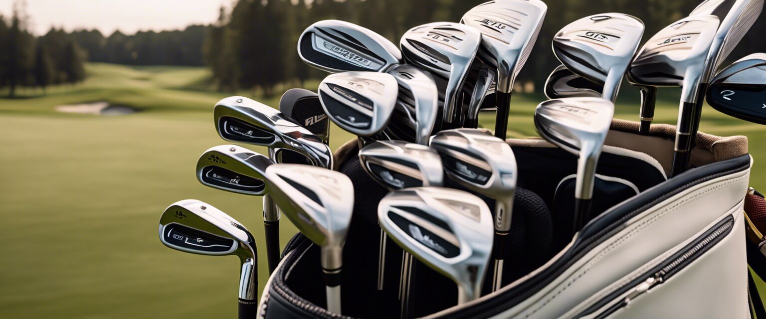 Set of left-handed golf clubs