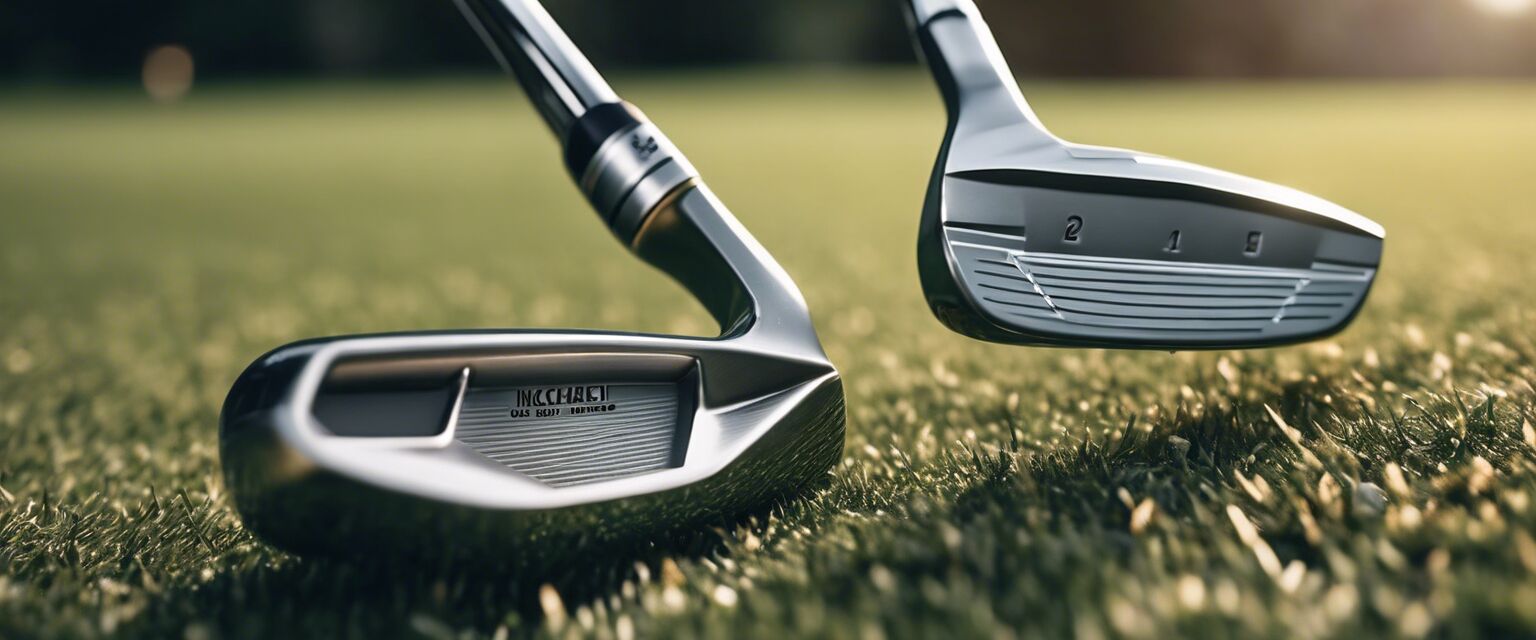 Left-handed golf irons on course